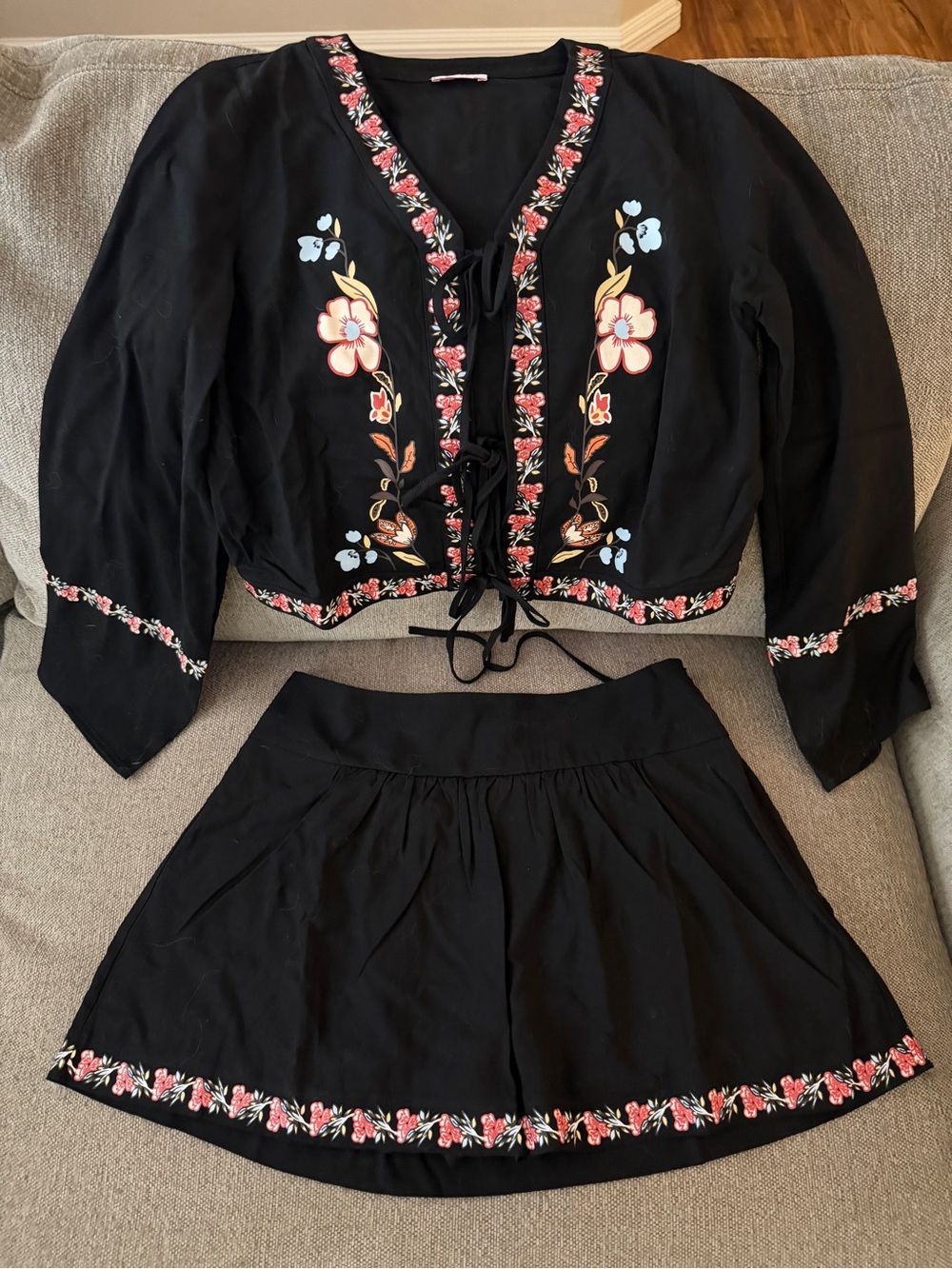 Pink Lily floral skirt set